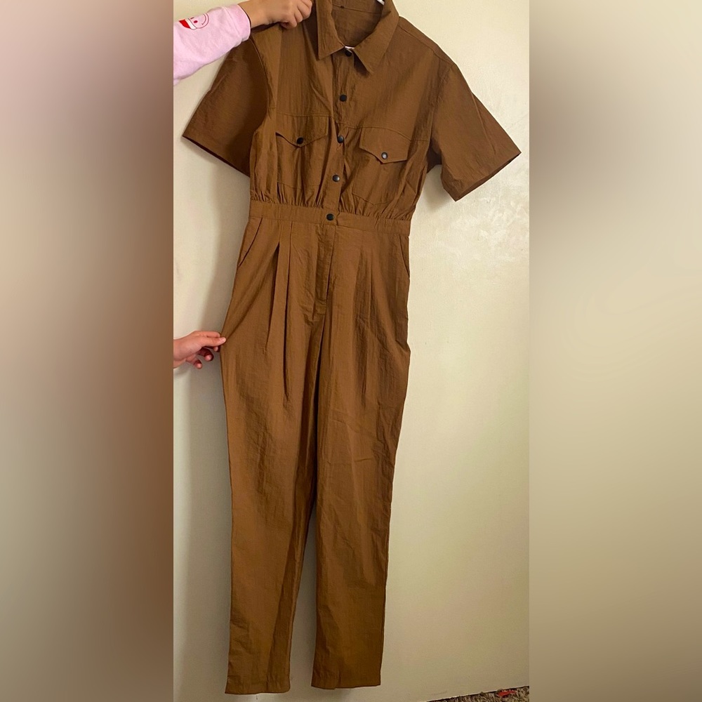 A brown jumpsuit